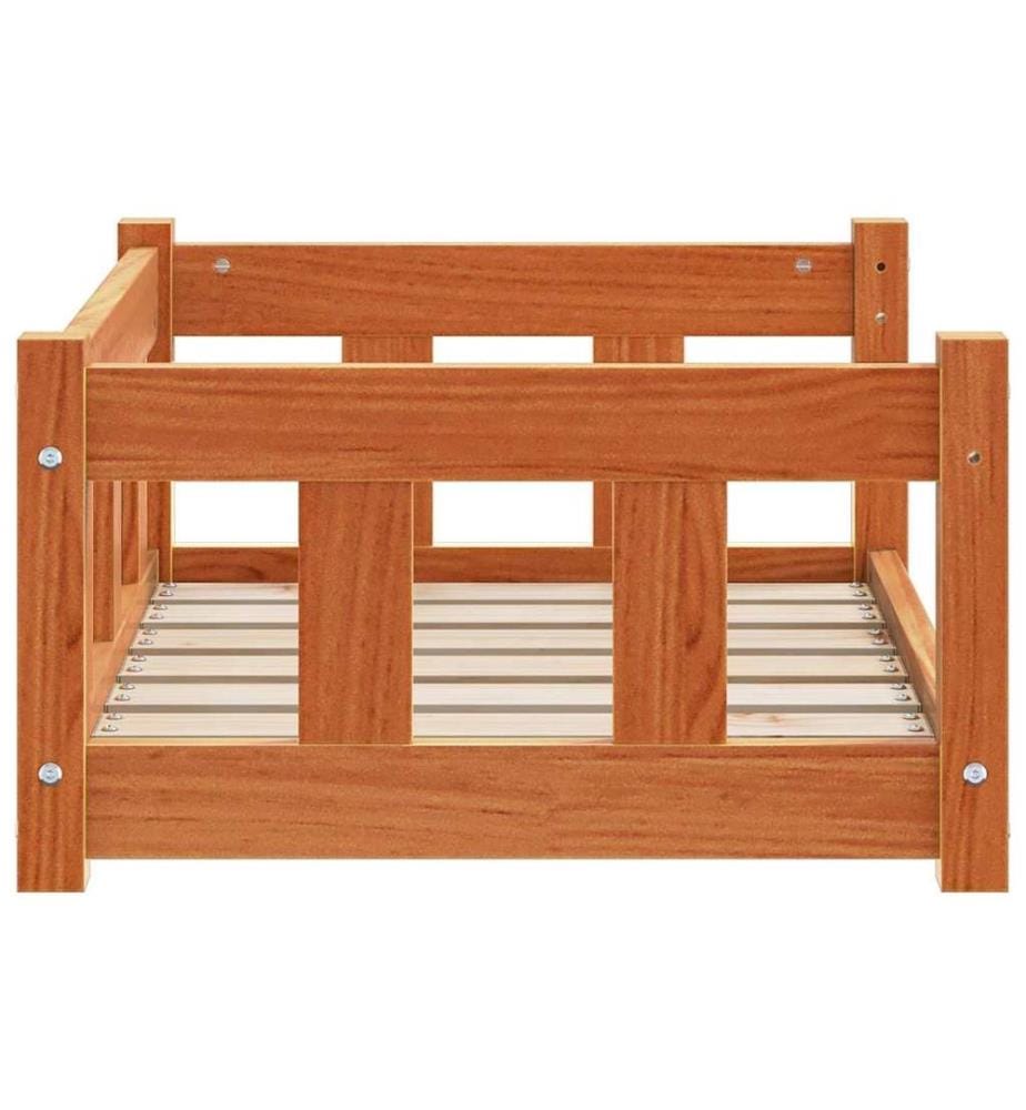Hundebett Wachsbraun 65,5 x 50 x 28 cm Massives Kiefernholz