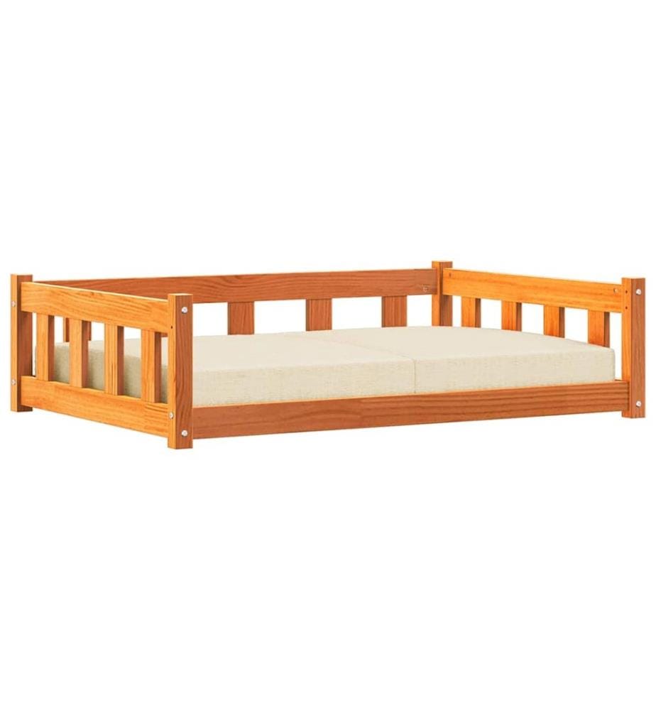 Hundebett Wachsbraun 100 x 70 x 28 cm Massives Kiefernholz