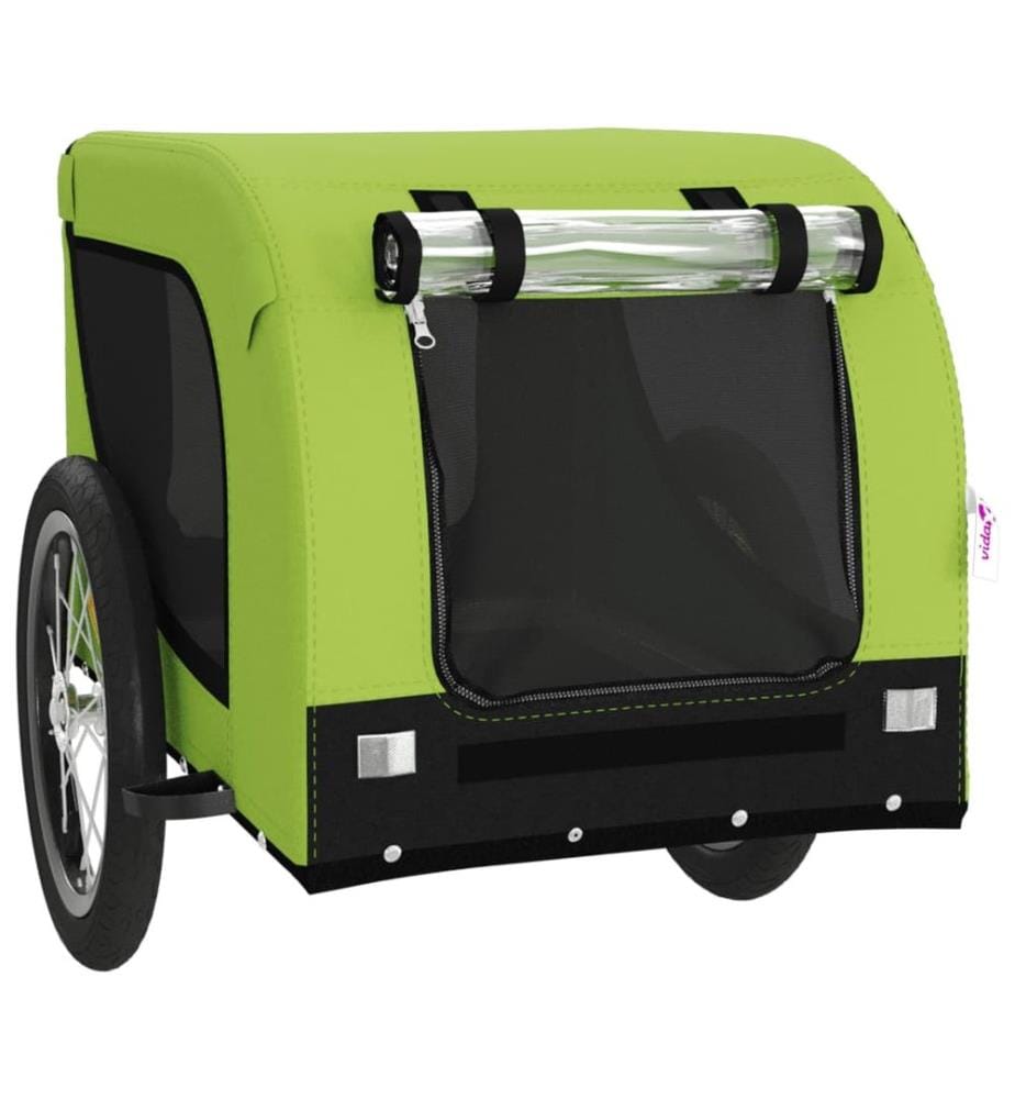 Remorque de vélo pour animaux de compagnie vert et noir