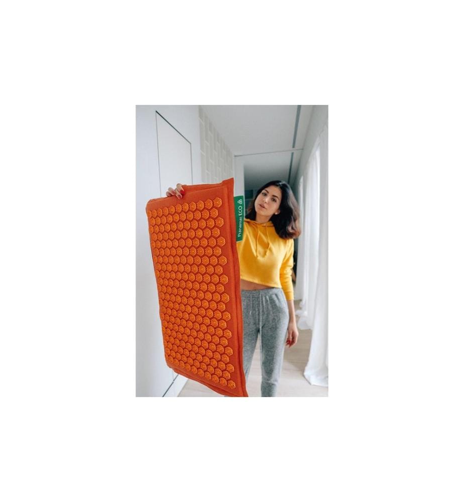 Pranamat - Set de massage Eco – tapis et coussin orange foncé