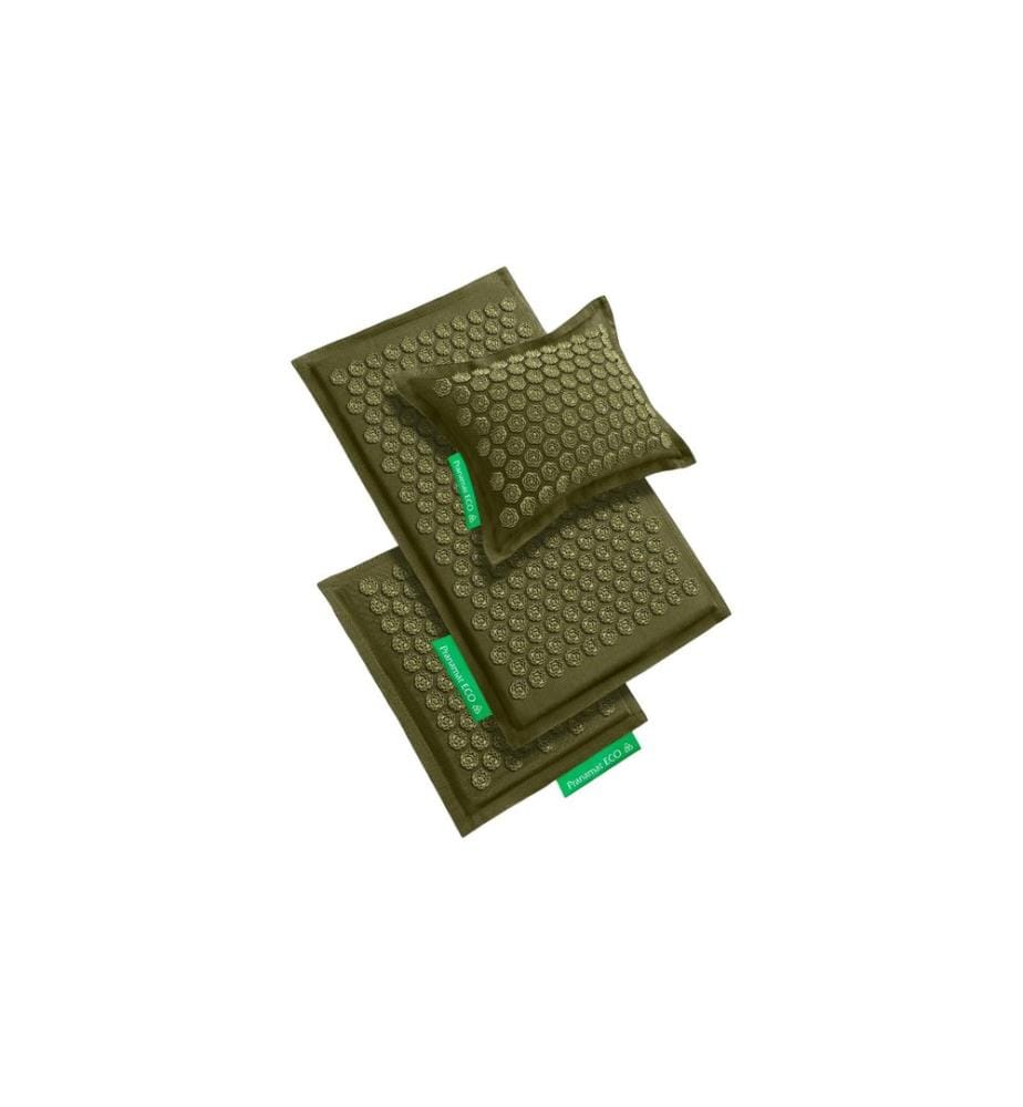 Pranamat - ECO Massage Set – Matte + Kissen + Minimatte dunkelgrün