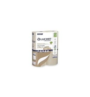 Lucart Eco Natural - Papier toilette 3 couches 6 rouleaux, recyclés