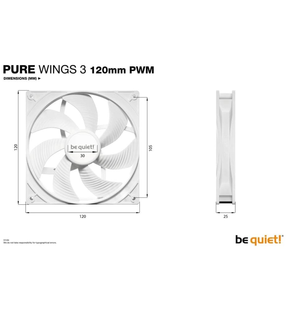 BE QUIET! - PC-Lüfter Pure Wings 3 PWM 120 mm