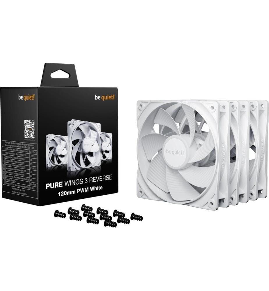 BE QUIET! - PC-Lüfter PURE WINGS 3 120mm PWM Reverse White 3-Pack