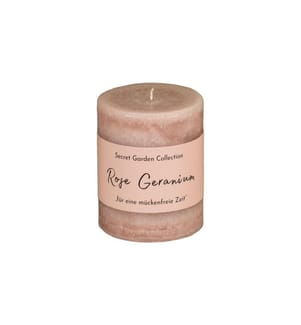 SCHULTHESS KERZEN - Bougie cylindrique Secret Garden Rose Géranium 8 cm