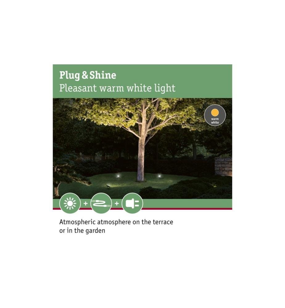 PAULMANN - Spot de jardin Plug & Shine Flood 15,5 W 3000 K, Extension