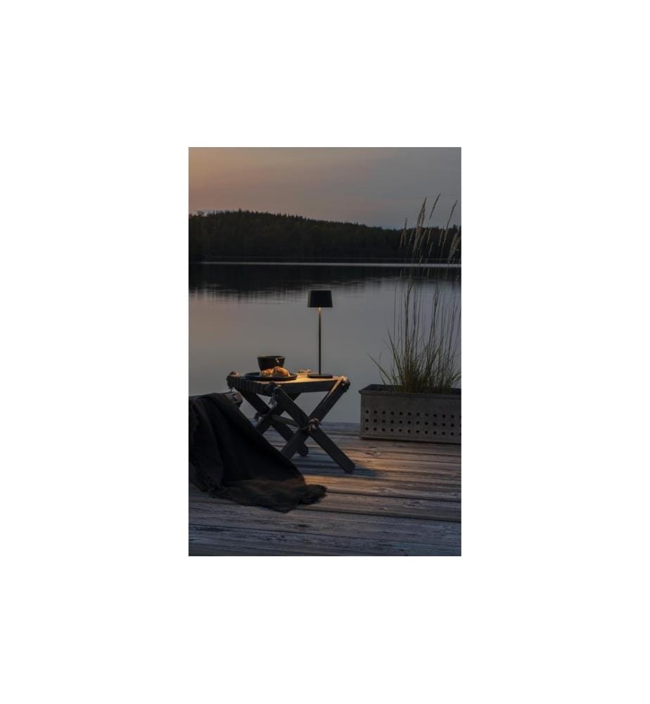 Konstsmide Lampe de table à accu Capri USB, 2700-3000 K, 2.2 W, noir