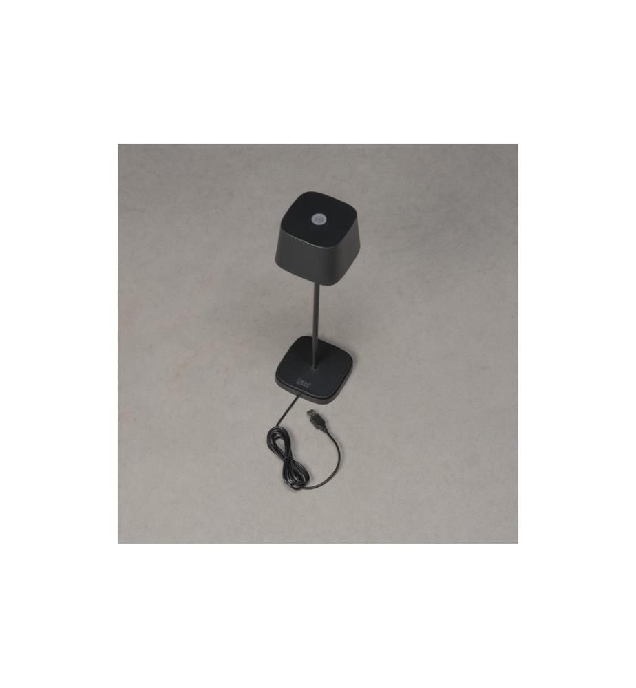 Konstsmide Lampe de table à accu Capri USB, 2700-3000 K, 2.2 W, noir