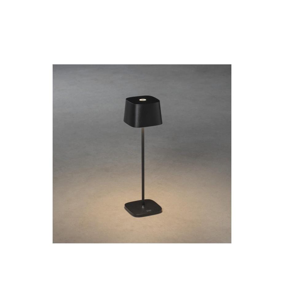 Konstsmide Lampe de table à accu Capri USB, 2700-3000 K, 2.2 W, noir