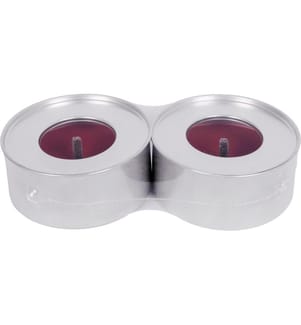 müller Kerzen Boîte métallique avec cire rouge 9.6 x 4.3 cm, rouge, 2 pièces