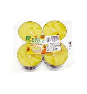 BALTHASAR - Bougies à réchaud Outdoor Citronella Maxi 4 pièces, Jaune