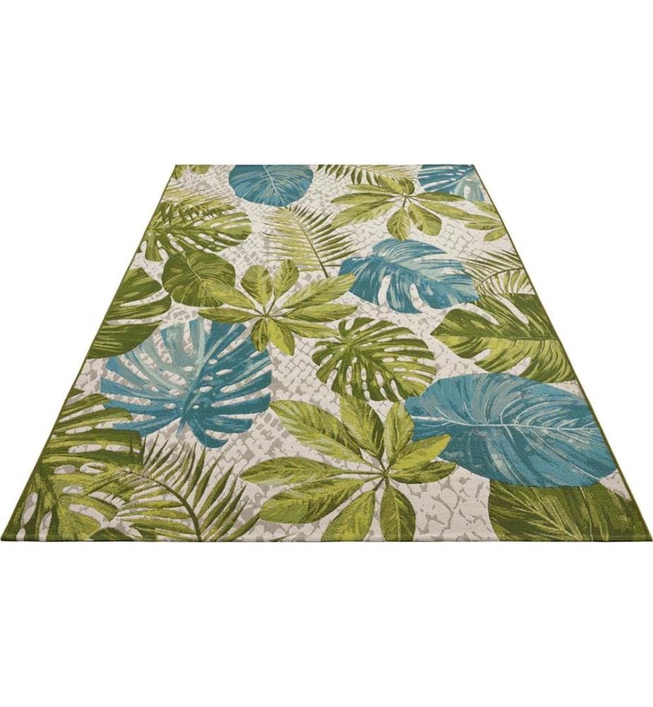 Hanse Home - Tapis Tropical Leaves 160 cm x 235 cm, Vert/Turquoise