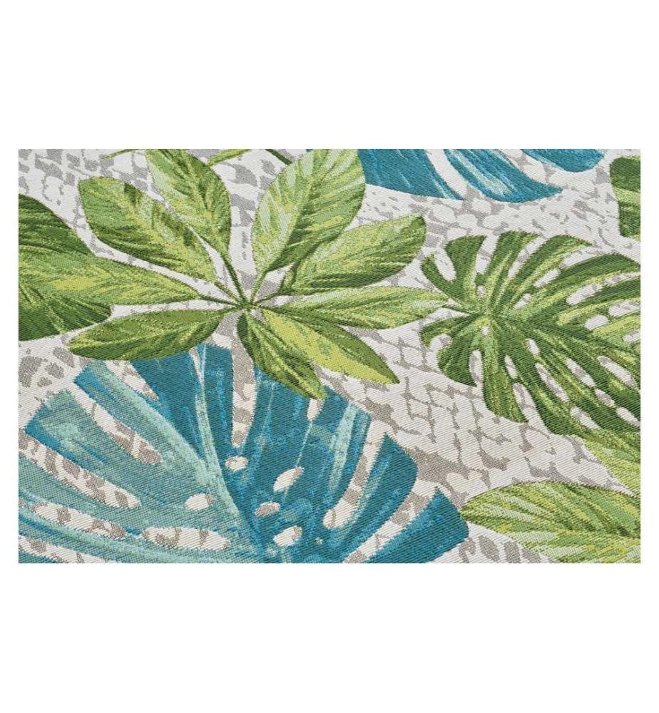 Hanse Home - Tapis Tropical Leaves 160 cm x 235 cm, Vert/Turquoise