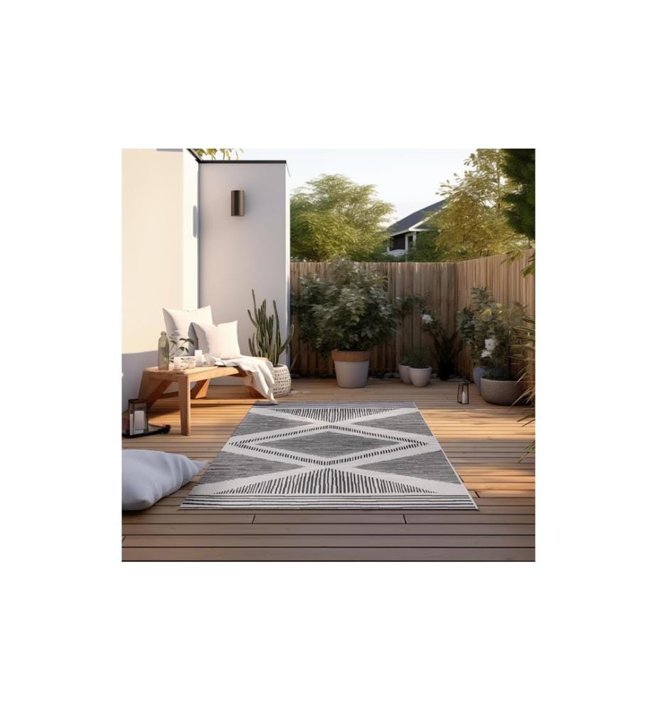Elle Decoration - Tapis Rhombe 120 x 170 cm, Noir