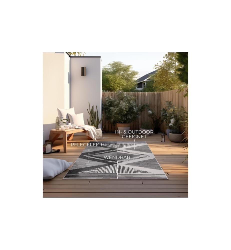 Elle Decoration - Tapis Rhombe 120 x 170 cm, Noir