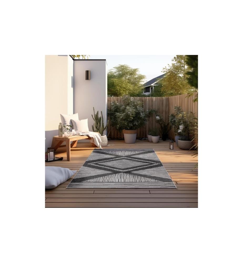 Elle Decoration - Tapis Rhombe 120 x 170 cm, Noir