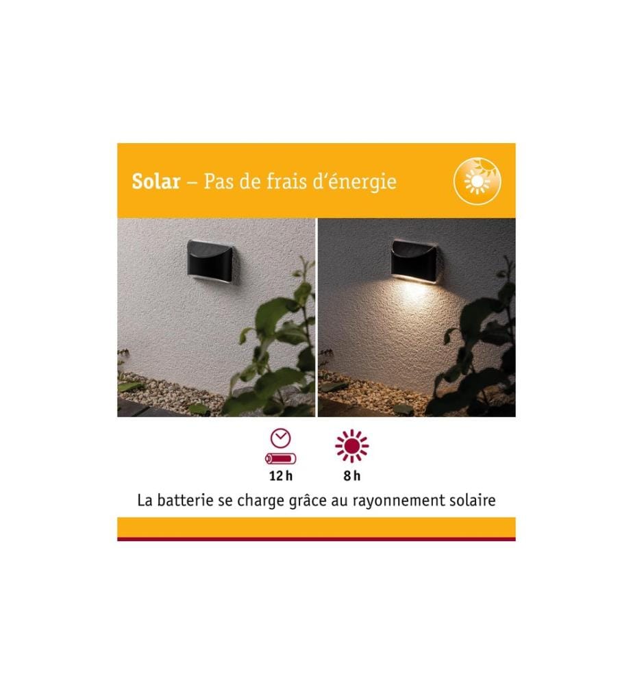 PAULMANN - Lampe murale LED solaire Elliot