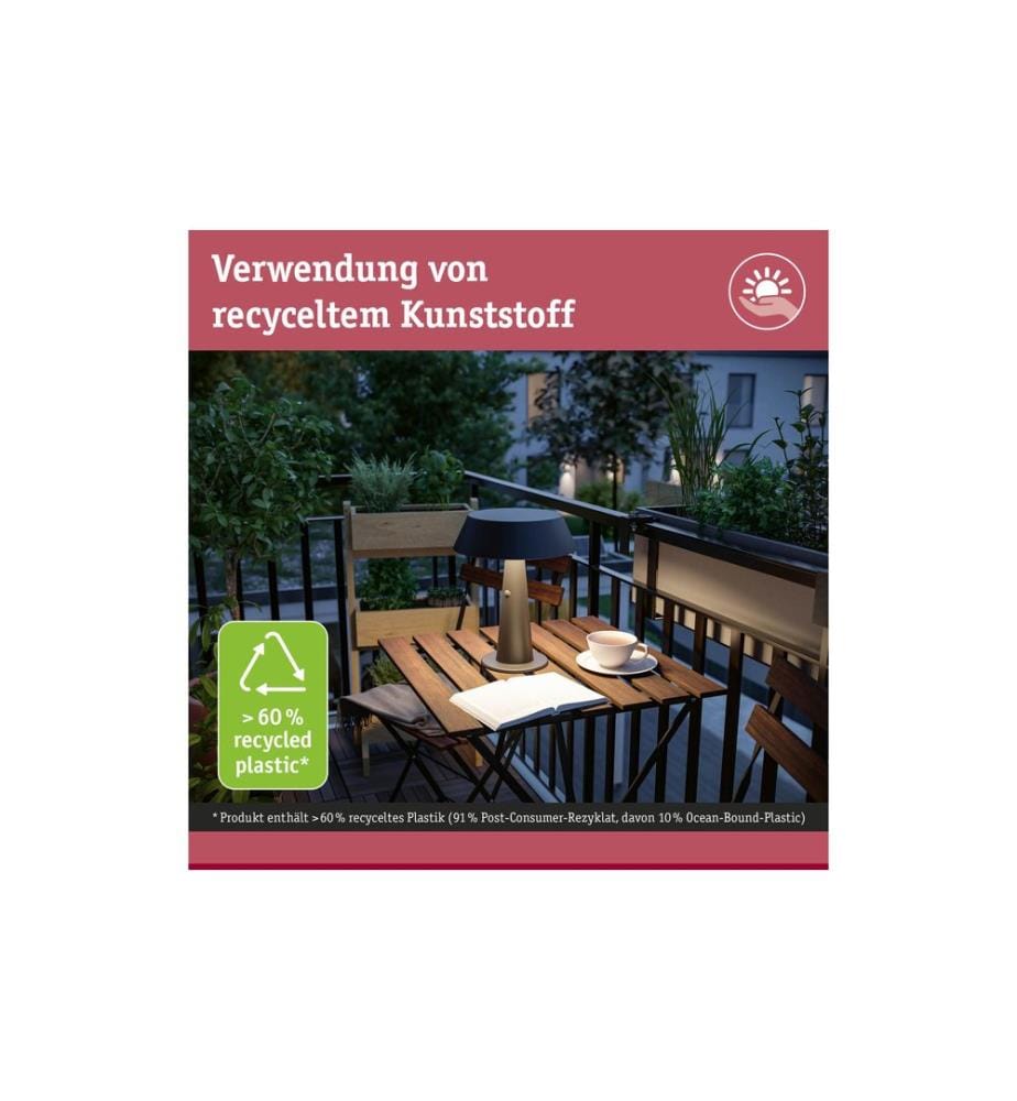 PAULMANN - Lampe de table à accu Solar LED Soala