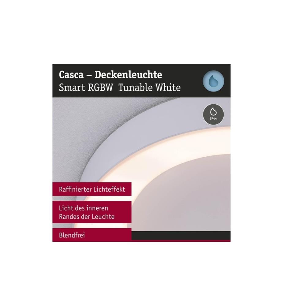 PAULMANN - Deckenleuchte Casca IP44, Weiss matt