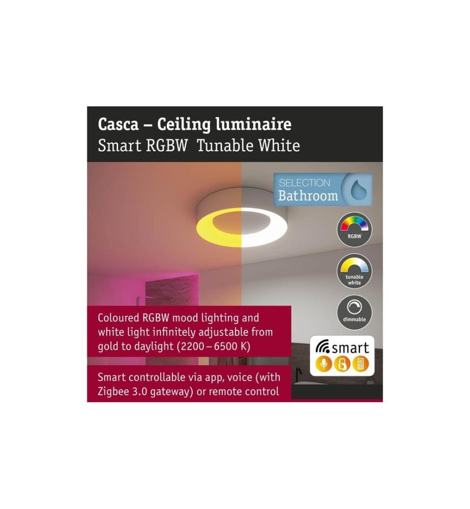 PAULMANN - Deckenleuchte Casca IP44, Alu matt