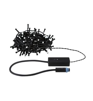 PAULMANN - Guirlande lumineuse LED Plug & Shine Yuna 12.4 m, RGB, noir