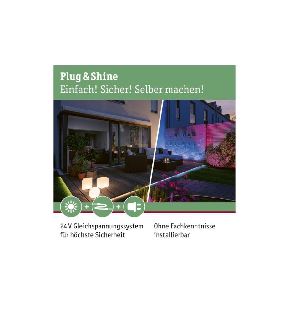 PAULMANN - Gartenspot Plug & Shine Radon IP65, 3000 K, 11 W, Grau