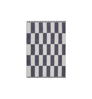 Urbanara - Teppich Iniola 90 x 130 cm, Blaugrau/Weiss