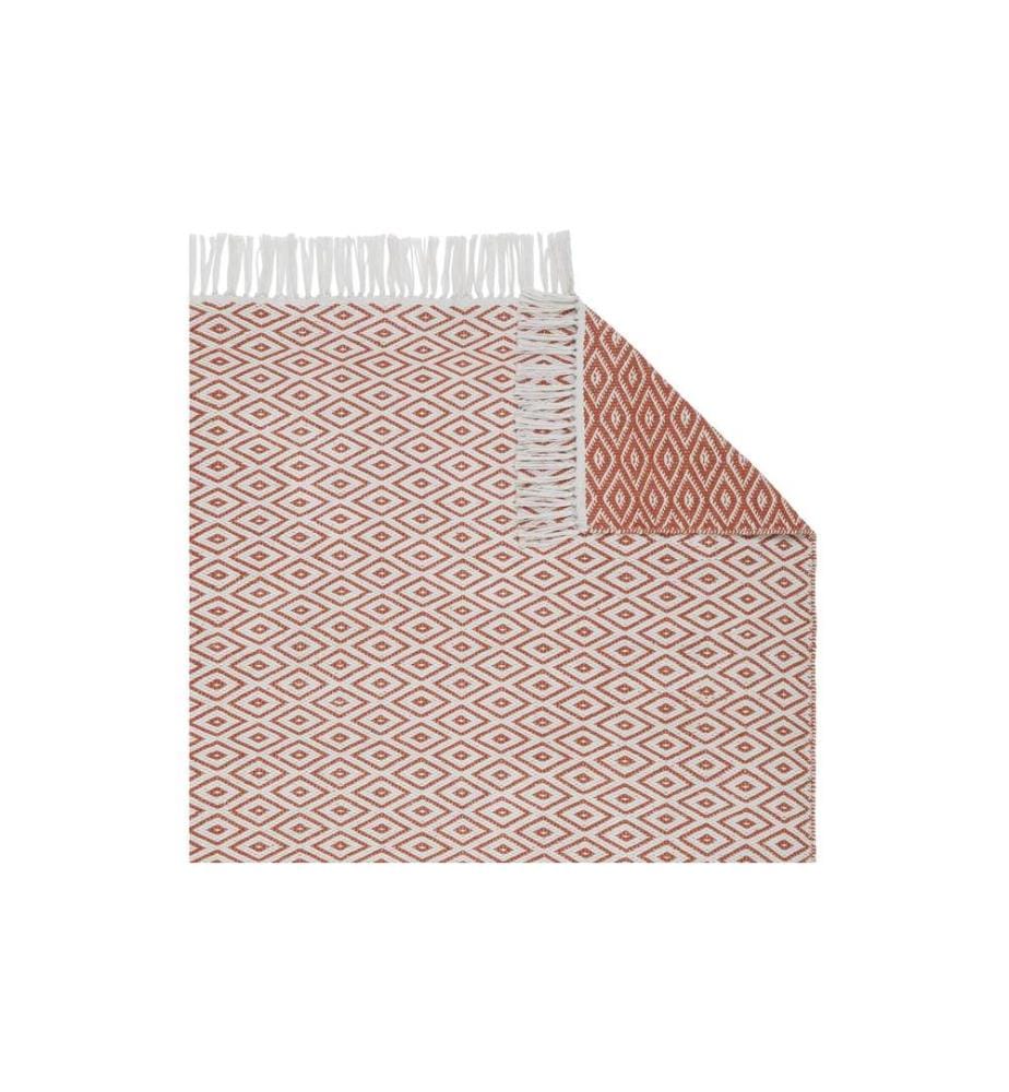 Urbanara - Teppich Barota 90 x 130 cm, Terracotta/Weiss