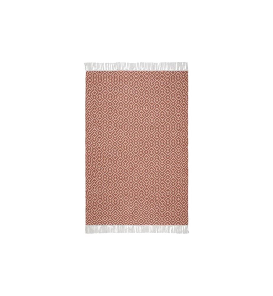 Urbanara - Teppich Barota 90 x 130 cm, Terracotta/Weiss