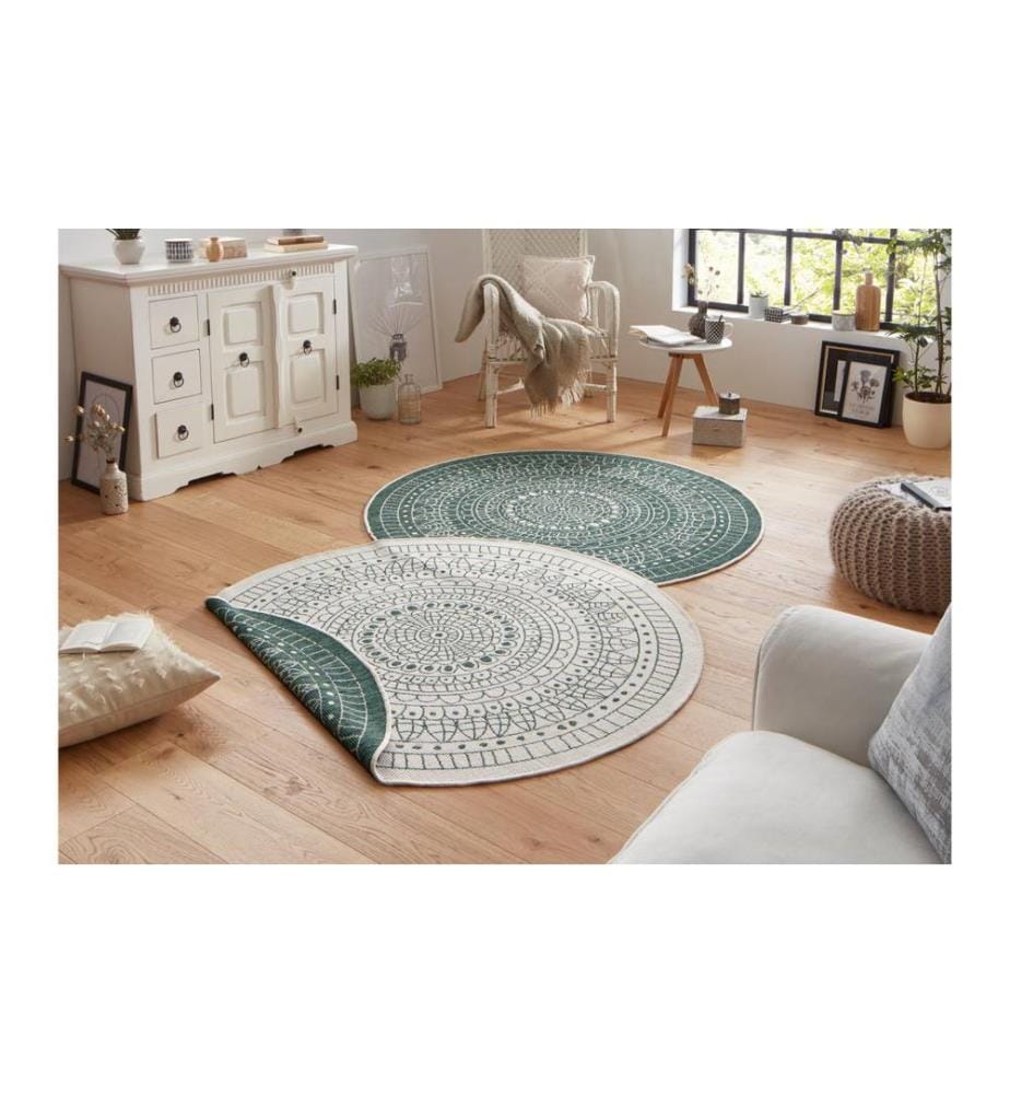 Hanse Home - Tapis Porto Ø 140 cm, Vert/Crème