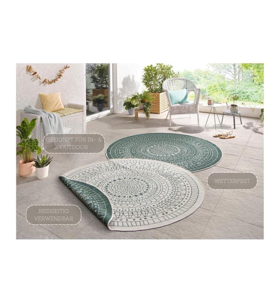 Hanse Home - Tapis Porto Ø 140 cm, Vert/Crème