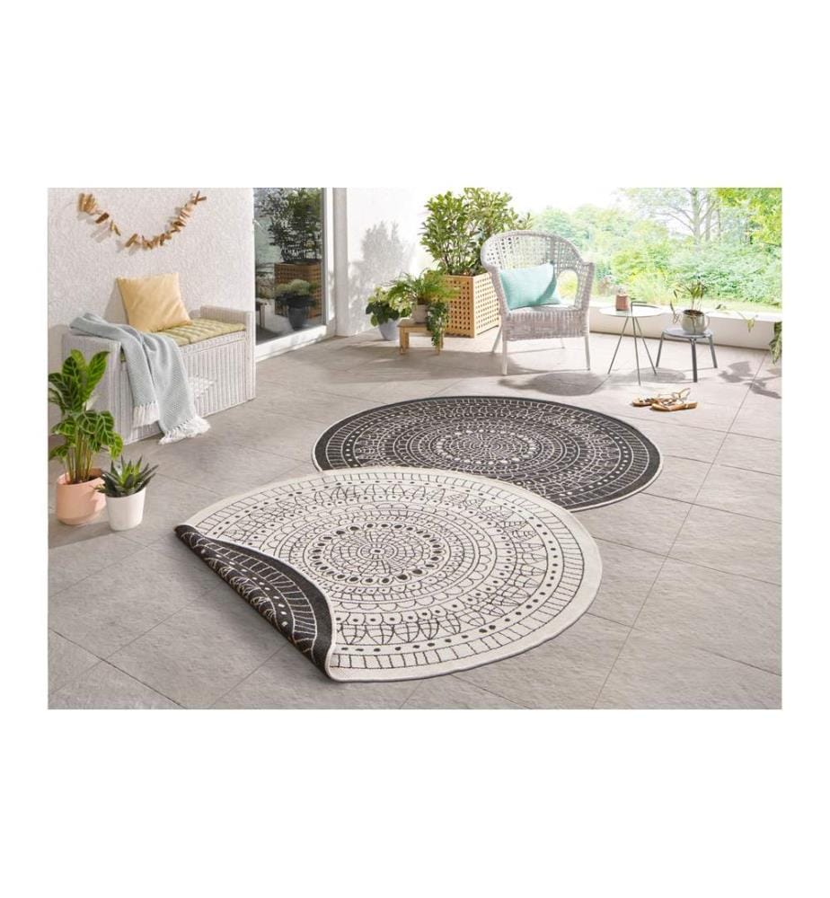 Hanse Home - Tapis Porto Ø 140 cm, Noir/Crème