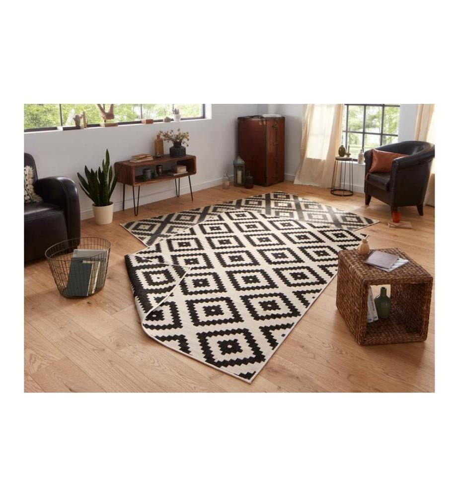 Hanse Home - Malta In- & Outdoor Teppich 80 x 150 cm, Schwarz/Crème