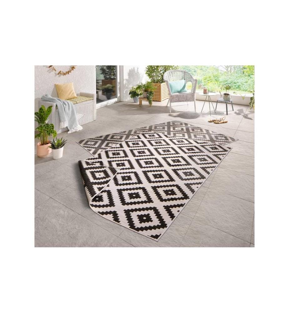 Hanse Home - Malta In- & Outdoor Teppich 80 x 150 cm, Schwarz/Crème