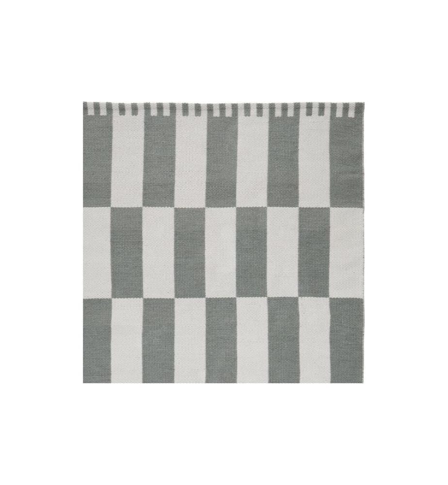 Urbanara - Tapis Iniola 140 x 200 cm, Vert-gris/Blanc
