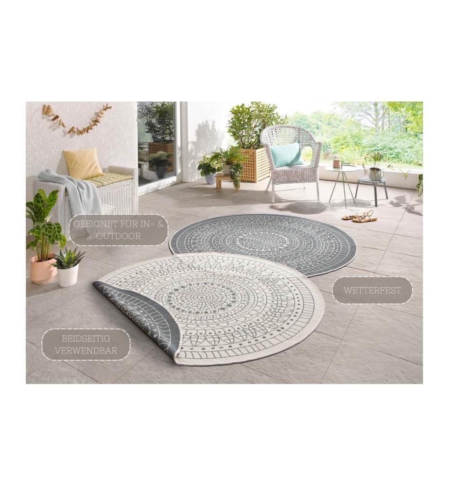 Hanse Home - Tapis Porto Ø 140 cm, Gris/Crème