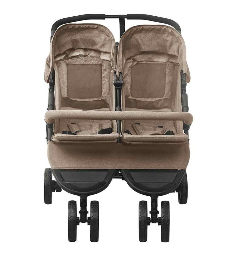 Geschwisterwagen Taupe Stahl