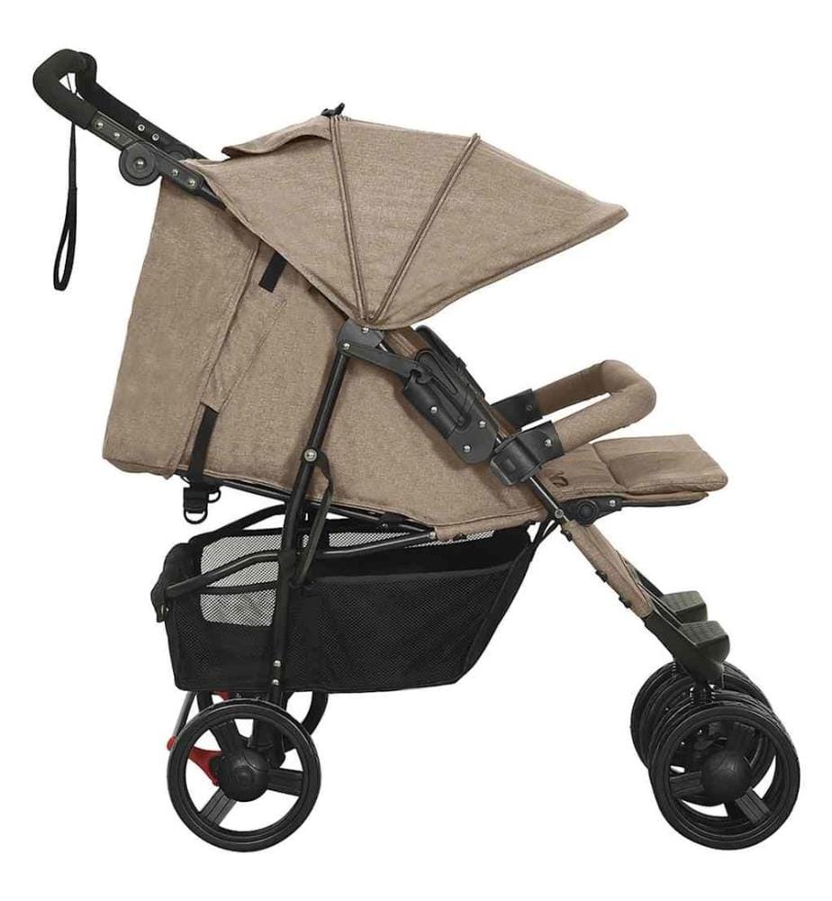 Geschwisterwagen Taupe Stahl
