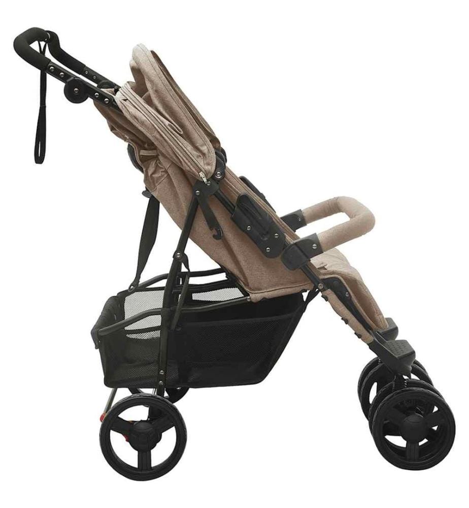 Geschwisterwagen Taupe Stahl