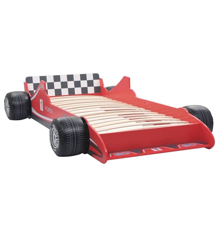 Kinderbett im Rennwagen-Design 90 x 200 cm Rot