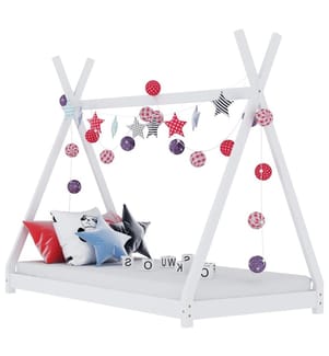 Kinder-Bettgestell Weiss Massivholz Kiefer 90 x 200 cm