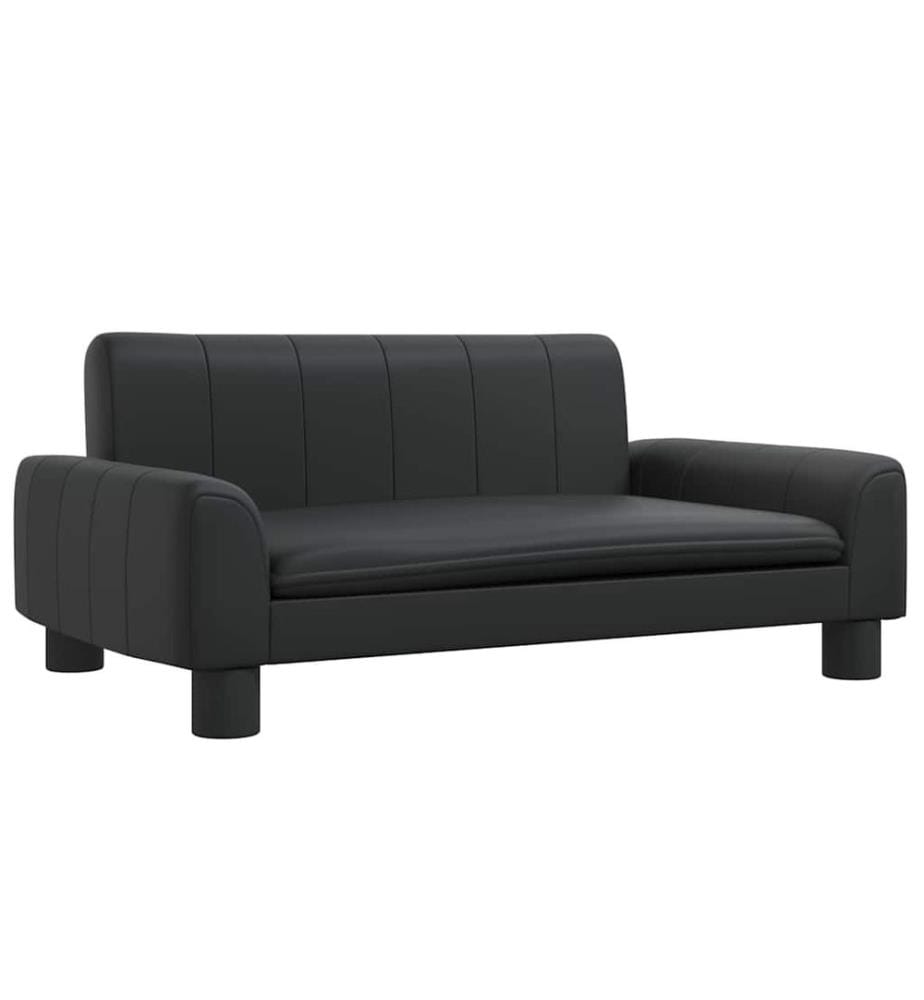 Kindersofa Schwarz 70x45x30 cm Kunstleder