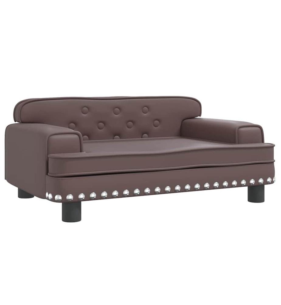 Kindersofa Braun 70x45x30 cm Kunstleder