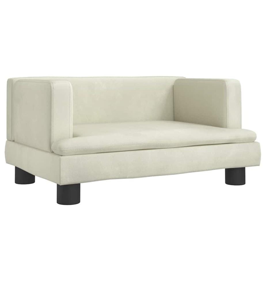 Kindersofa Creme 60x40x30 cm Samt