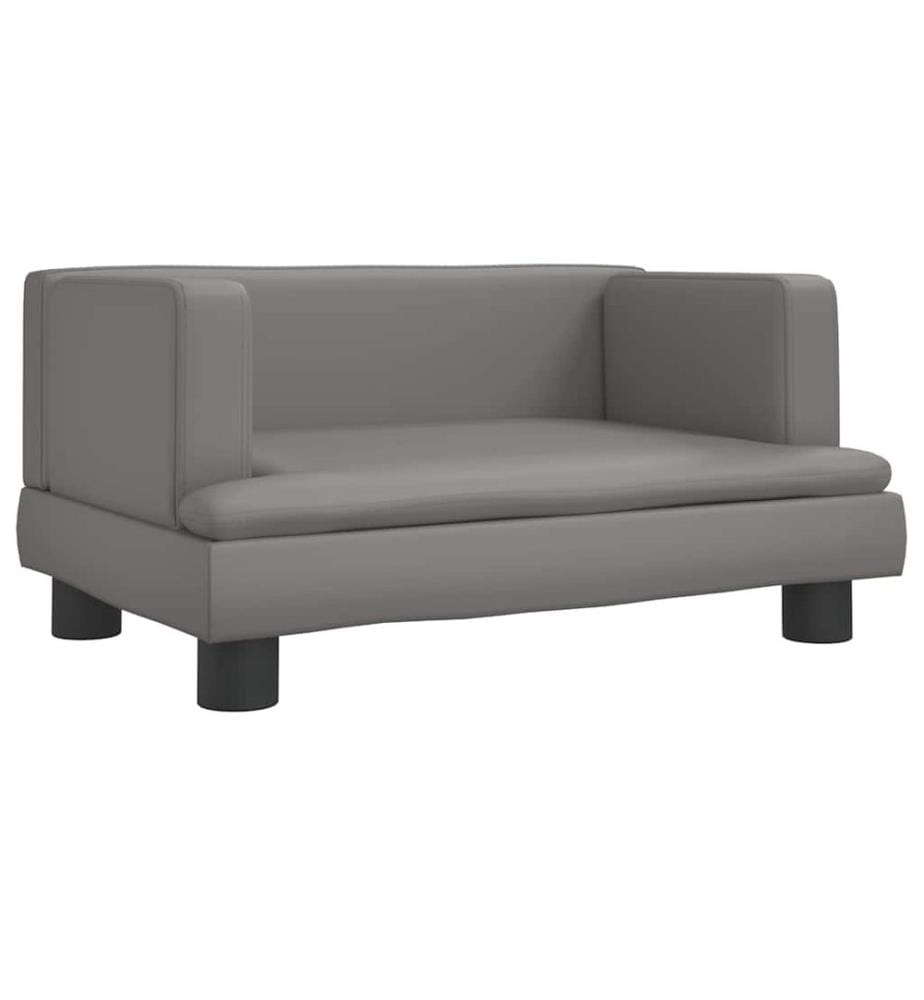 Kindersofa Grau 60x40x30 cm Kunstleder