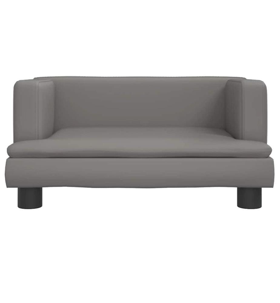 Kindersofa Grau 60x40x30 cm Kunstleder