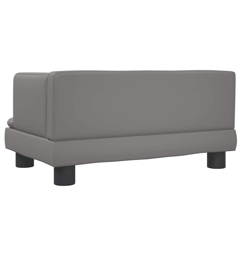 Kindersofa Grau 60x40x30 cm Kunstleder
