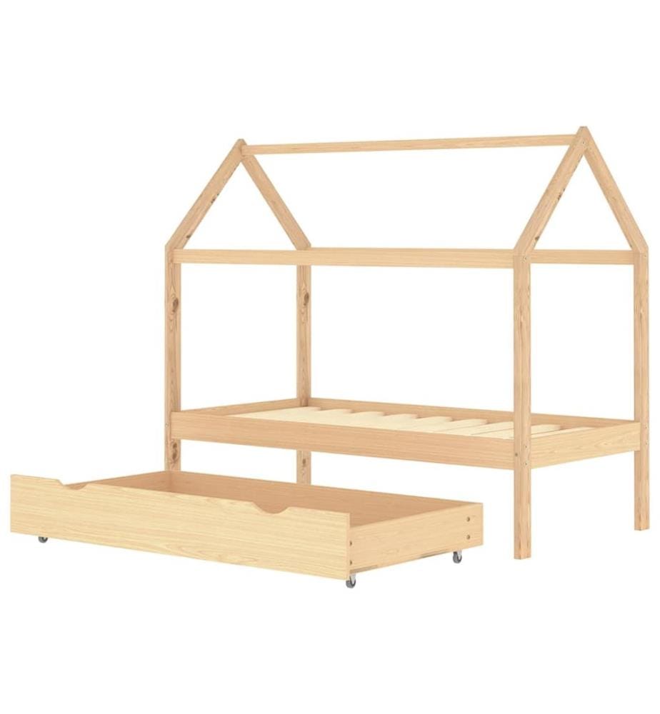 Kinderbett mit Schublade Massivholz Kiefer 80x160 cm