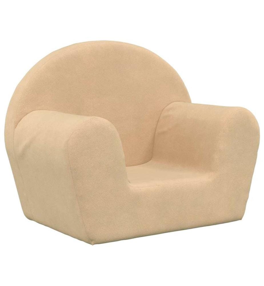 Kindersofa Creme Weicher Plüsch