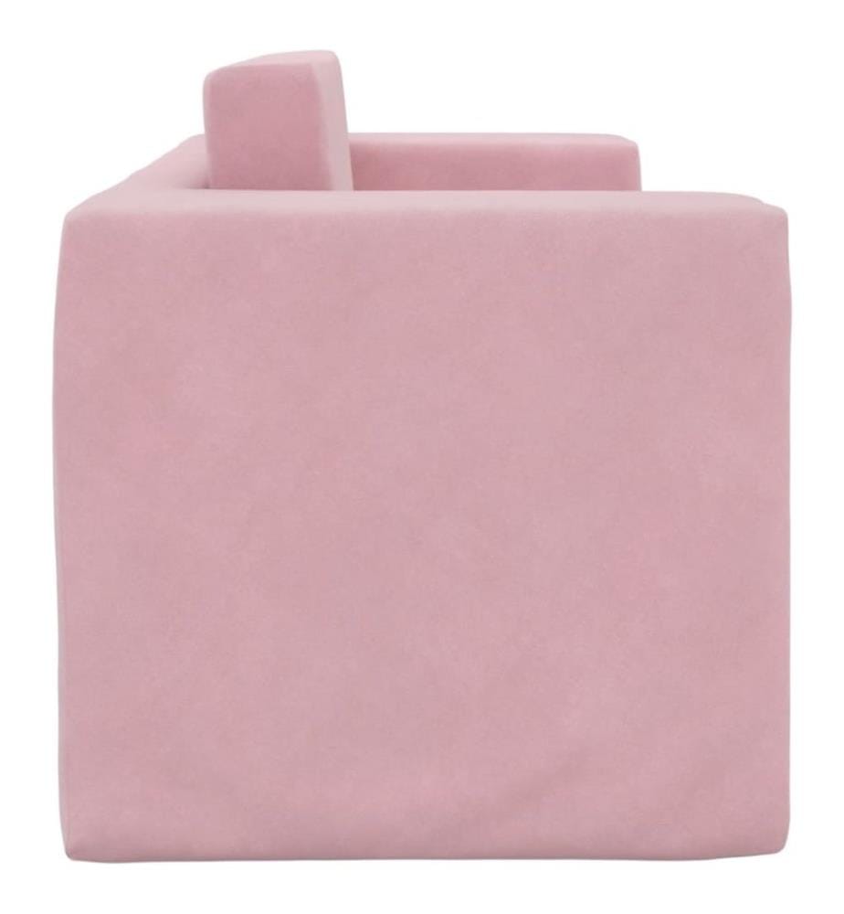 Kinder-Schlafsofa 2-Sitzer Rosa Weicher Plüsch